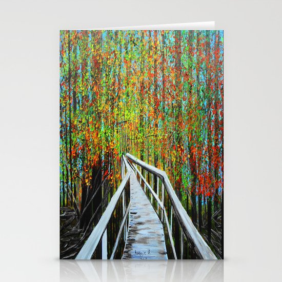 Walkway in the woods Stationery Cards