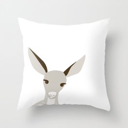 Forest Deer Peek-a-boo Neutral Earth tones Throw Pillow