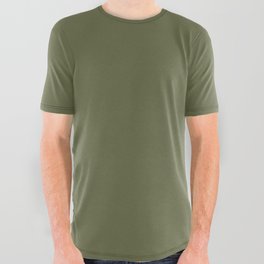Dark Green Solid Color Hue Shade - Patternless All Over Graphic Tee