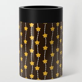 Christmas Pattern Yellow Stripe Star Can Cooler