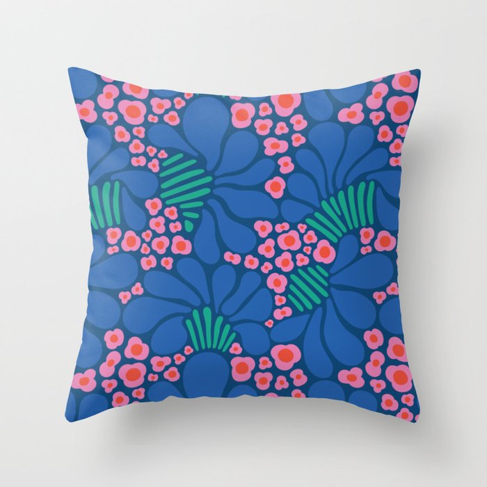 Bubble flowers Throw Pillow