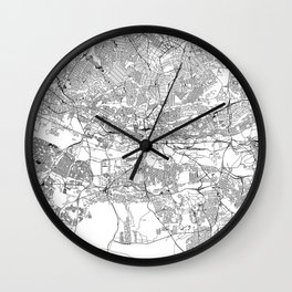 Johannesburg White Map Wall Clock
