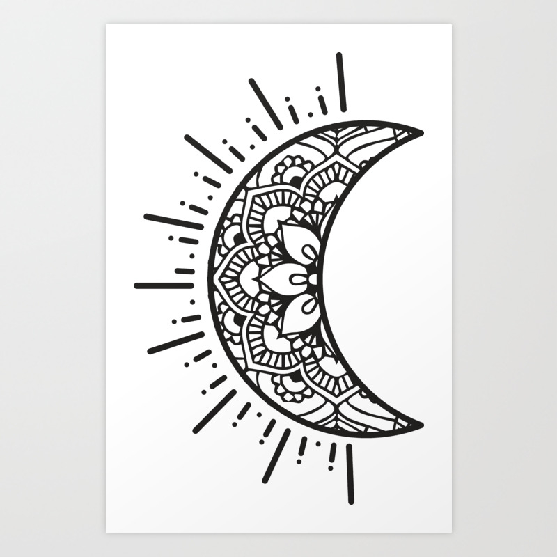 Half Moon Drawing Art Print By Aterkaderk Society6