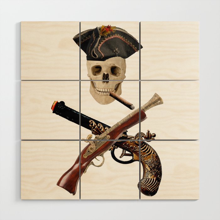 pirate icon and death Wood Wall Art