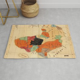 1908 Colonization Map of African Continent Color Coded by Occupying Country  Area & Throw Rug