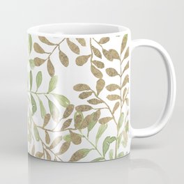 Watercolor paint neo mint gold artsy foliage pattern Coffee Mug