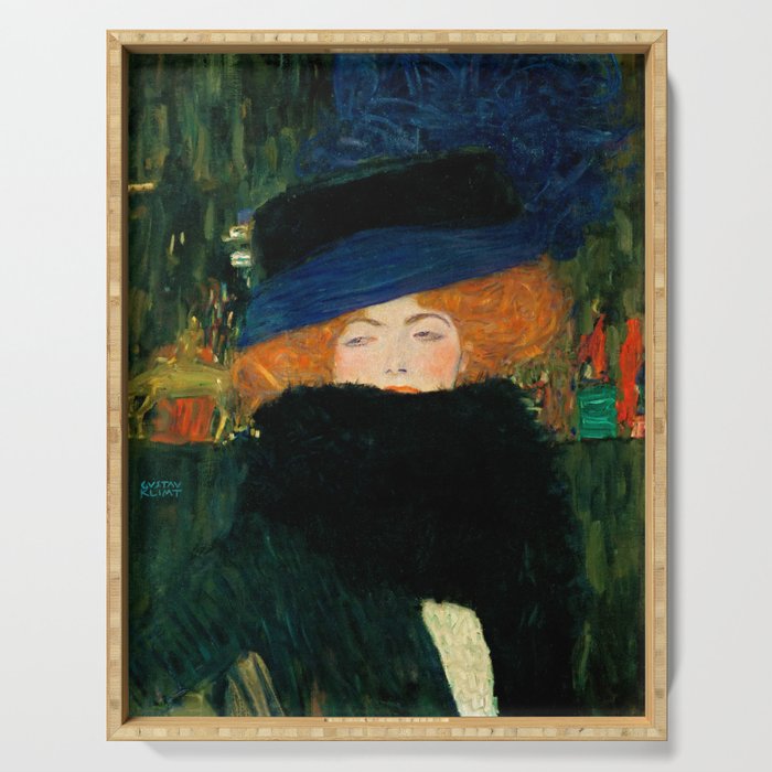 Gustav Klimt "Lady with Hat and Feather Boa" Serving Tray