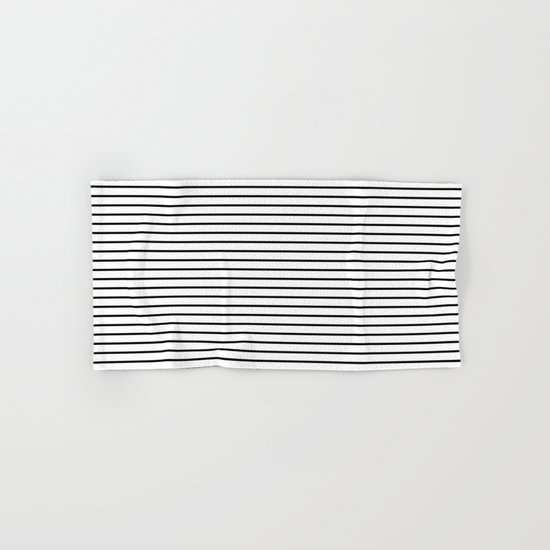 Horizontal Lines (Black/White) Hand & Bath Towel