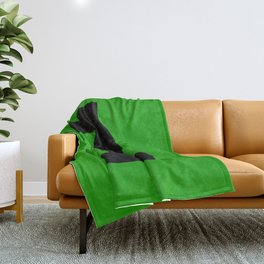 Number 1 (Black & Green) Throw Blanket