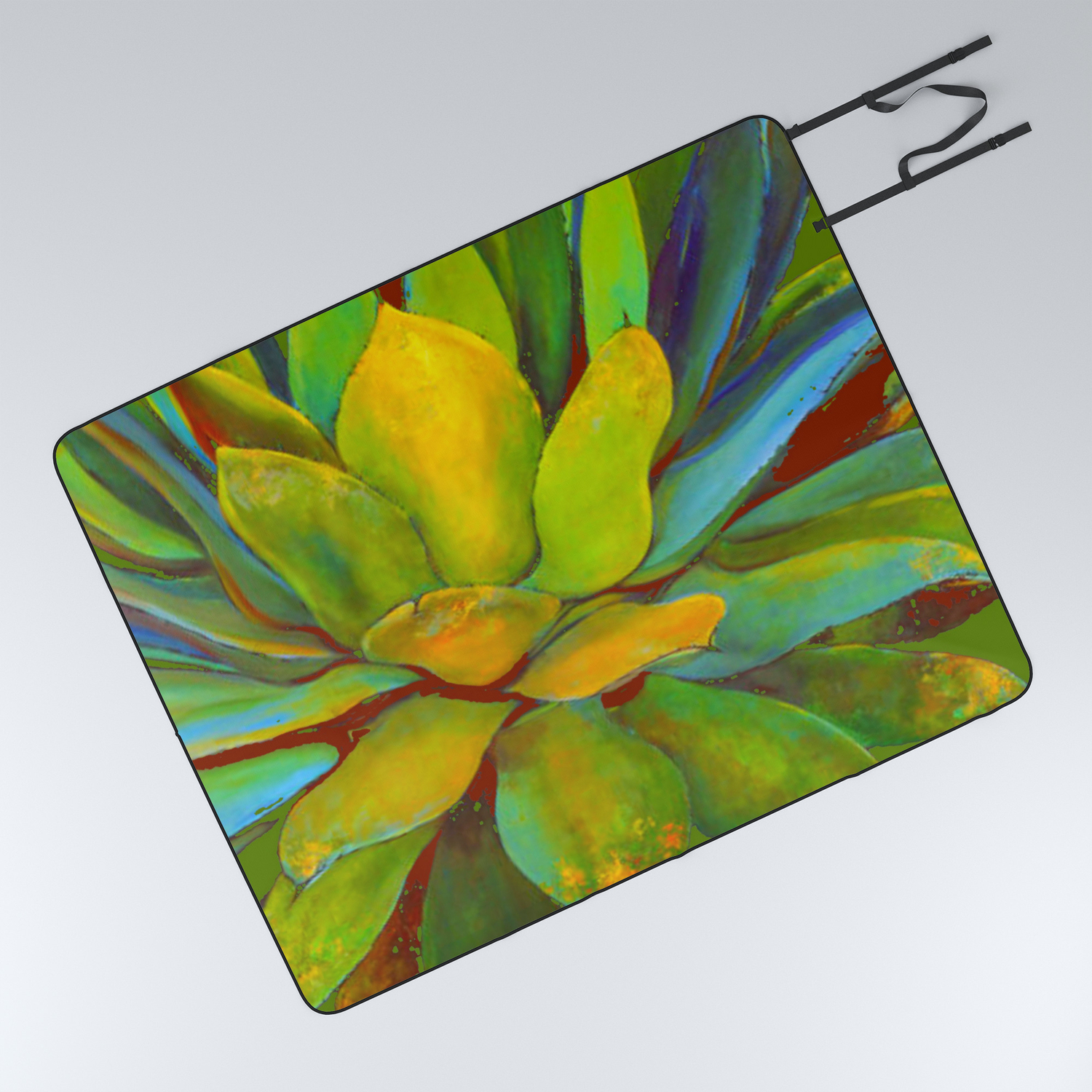 Colorful Modern Abstract Agave Cactus Inspired Art Picnic Blanket