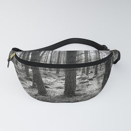 Spring Pine Forest in Black and White Fanny Pack