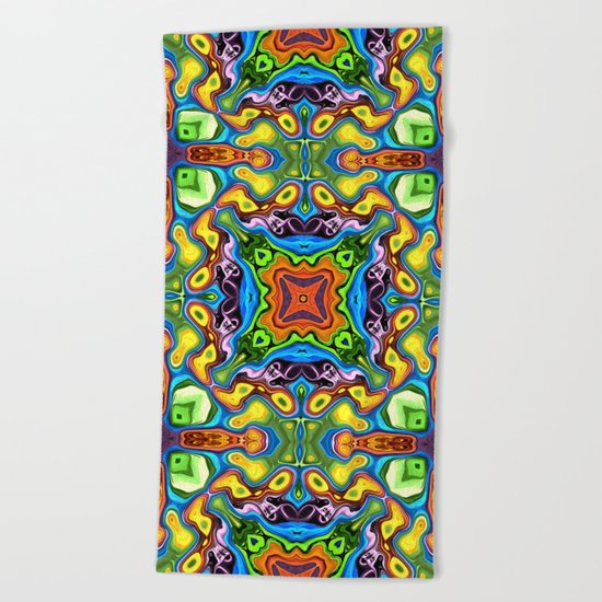 Colorful Mandala Pattern Beach Towel
