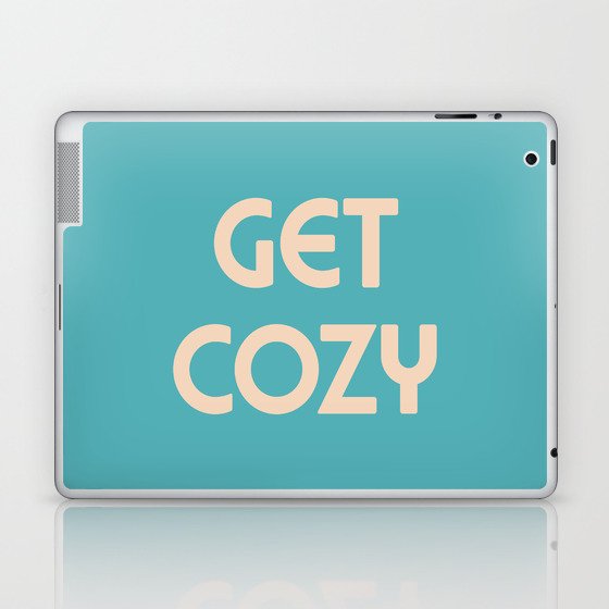 Get Cozy, Blue and White Laptop & iPad Skin