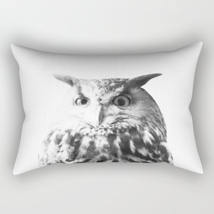 Owl on White #1 #animal #decor #art #society6 Rectangular Pillow