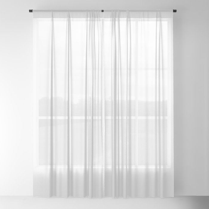 White Minimalist Solid Color Block Spring Summer Sheer Curtain