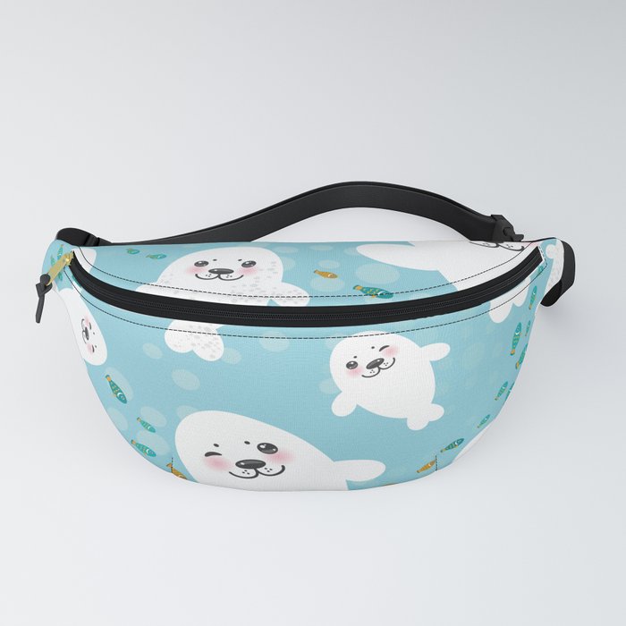 White fur deals fanny pack