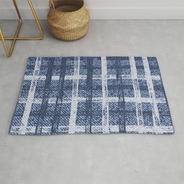 Checkered frayed Jeans fabric seamless pattern Rug