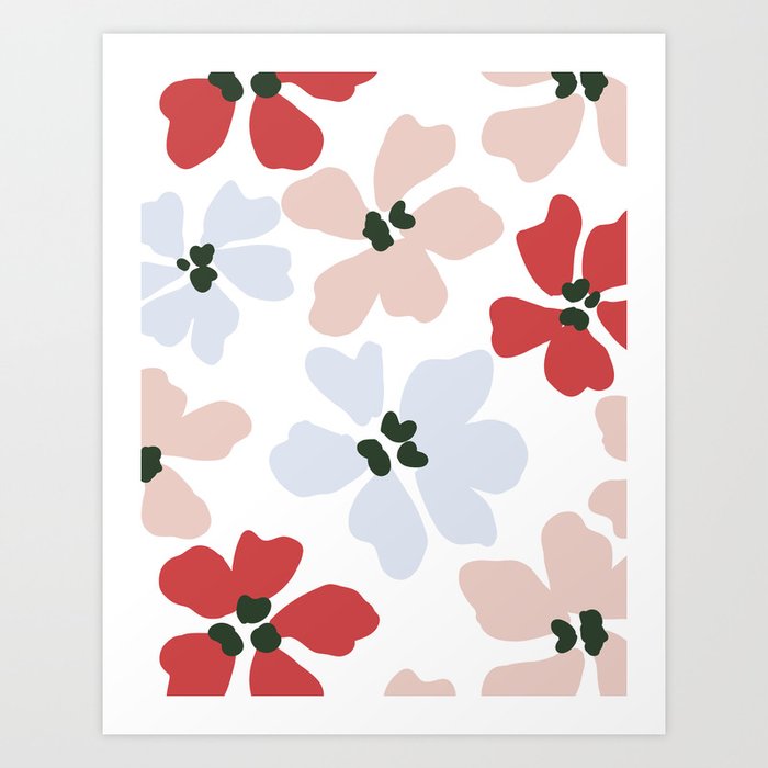 Pastel Abstract Matisse Spring Flowers Meadow Art Print