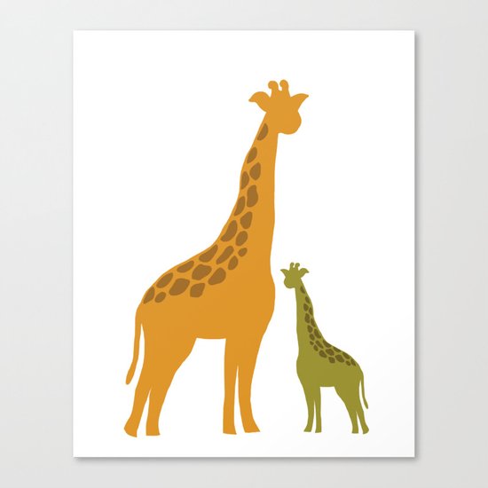 Mommy and child giraffe Canvas Print
