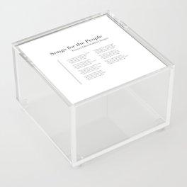 Songs for the People by Frances Ellen Watkins Harper Acrylic Box