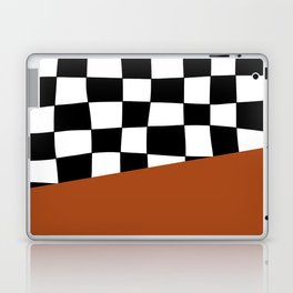 Checkered Stripe Block (burnt orange/black/white) Laptop Skin