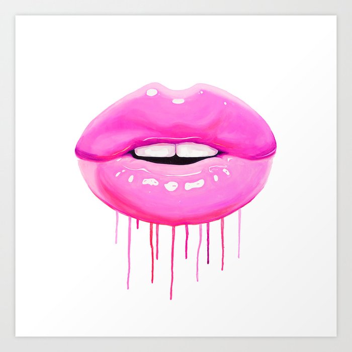 Pink lips Art Print