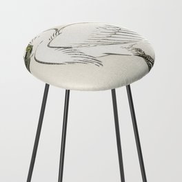 Snowy egret by Kōno Bairei Counter Stool