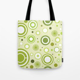 Abstract pattern with circles and rings in a gentle green tone Tote Bag