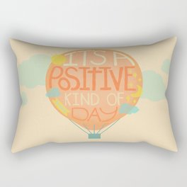 Positive Day Hot Air Balloon Digital Illustration Rectangular Pillow
