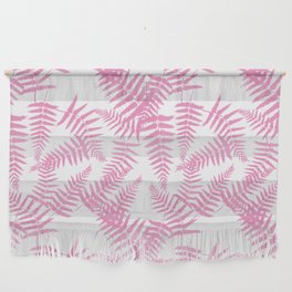 Pink Silhouette Fern Leaves Pattern Wall Hanging