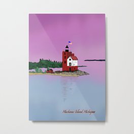  Mackinac Island Lighthouse. Metal Print | Digital, Typography, Unitedstates, Architecture, Designinspiration, History, Lighthouse, Lake, Graphicdesign, Michiganlake 