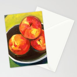 Three Peaches in a Bowl Stationery Cards