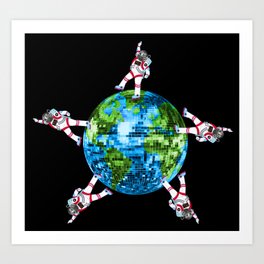 Out of this World Disco Astronaut Party Art Print