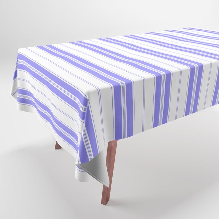 Royal Blue and White Vertical Vintage American Country Cabin Ticking Stripe Tablecloth