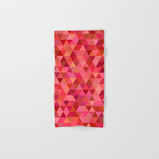 Red triangle tiles Hand & Bath Towel