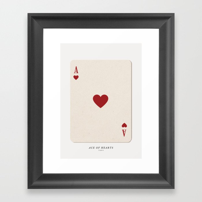 Ace of Hearts Playing Card Art Print Trendy Framed Art Print