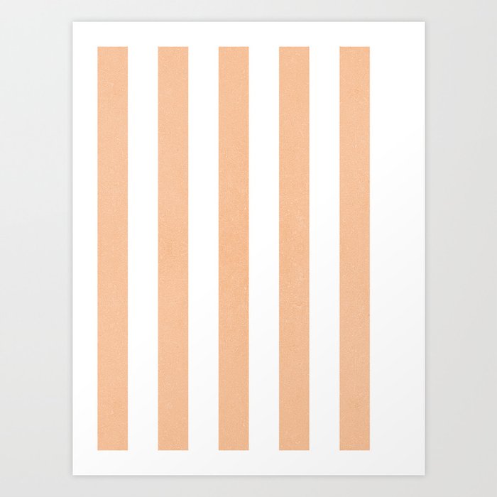 Minimal candy pastel stripes 2. Peach fuzz Art Print