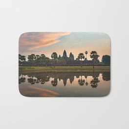 Angkor Wat at Dawn Bath Mat | Asia, Photo, Cambodia, Siemreap, Refection, Pink, Temple, Trees, Dawn, Travel 