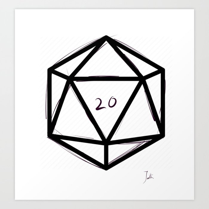 D20 Dice Art Print By Justinoptimized Society6 A component that shows a random result of rolling dice. d20 dice art print by justinoptimized