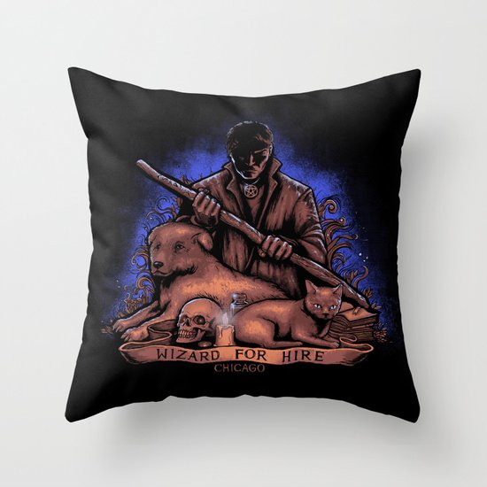 Wizard For Hire Throw Pillow
