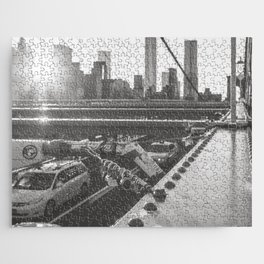 NYC Brooklyn Bridge Sunset Photography Jigsaw Puzzle