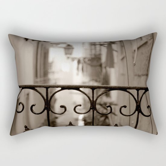 Lisbon street bokeh Rectangular Pillow