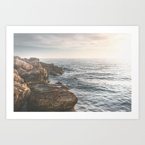 Ocean (Rocks Within the Misty Blue) Art Print