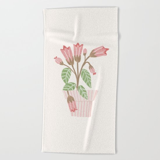 Flower In a Pot Beach Towel