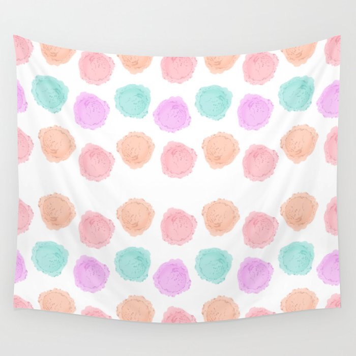 Ice Cream Sherbet Scoops Pattern Wall Tapestry