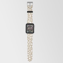 Handmade polka dot brush spots (white/tan) Apple Watch Band