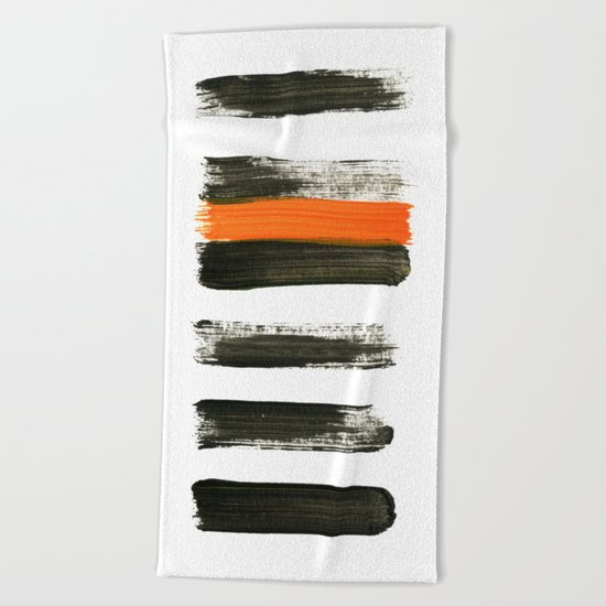 orange stripes Beach Towel