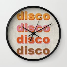 Retro Disco Print Wall Clock