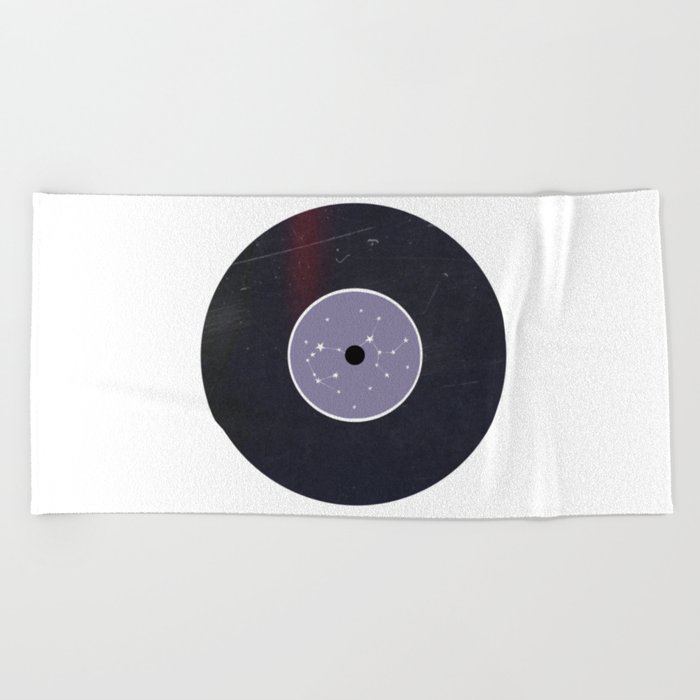 Vinyl Record Zodiac Sign Sagittarius Beach Towel