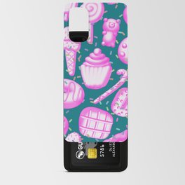 Sweet Delights Pattern - Donuts, Ice Cream, Cookies, Candies, Gummy Bears in Pink Android Card Case